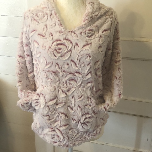 NWT Knapp Studio Fleece Fuzzy Soft Pull Over Hoodie Womens Pink Size PL - Picture 5 of 12